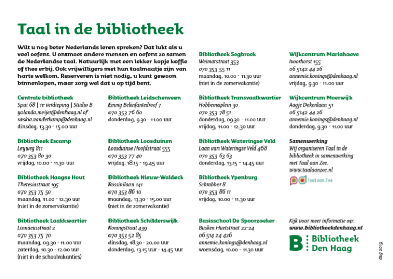 Nederlands oefenen? Kom naar Taal in de bibliotheek!